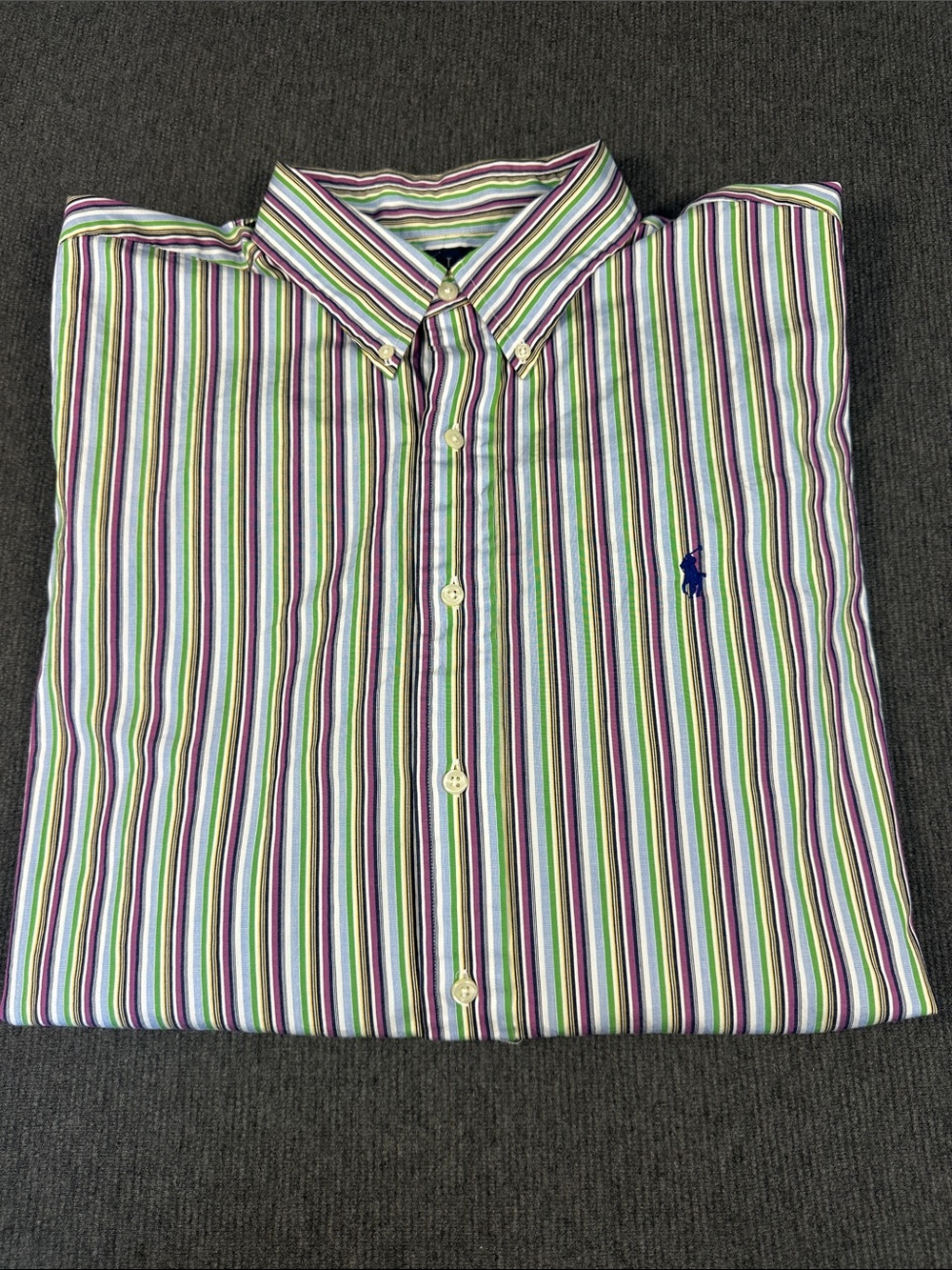 Ralph Lauren Polo Classic Fit Button Down Striped Cotton Men’s XL Long Sleeve